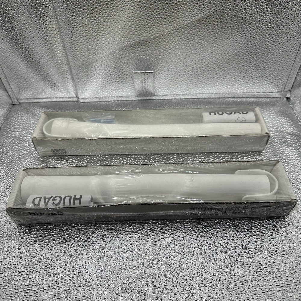 New IKEA HUGAD White Flexible Curtain Rod Corner Connector Set of 2 202.199.22